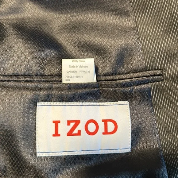 IZOD Black Suit Jacket 42R - Picture 3 of 3